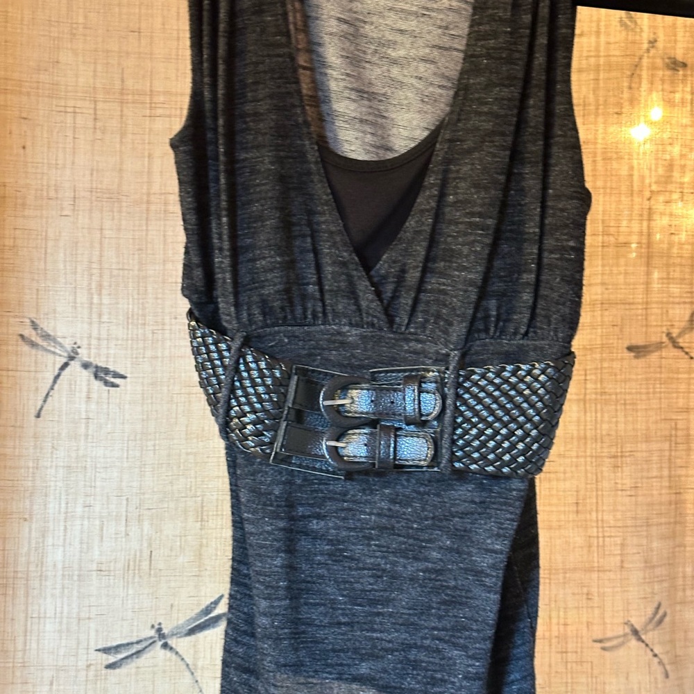 Casual Corner Gray Wrap Bodysuit Tank Top
